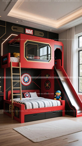 <span class=keywords><strong>Lit</strong></span> pour enfants, chambre d'<span class=keywords><strong>enfant</strong></span> sur le thème du héros garçon, noir et rouge, design créatif AI, <span class=keywords><strong>lit</strong></span> superposé pour chambre d'<span class=keywords><strong>enfant</strong></span>, fabrication haut de gamme - Product Image 2