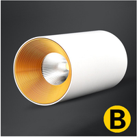 Spot LED COB cylindrique à montage en surface, réflecteur or noir, 7W 9W, plafond, ampoules chaudes et froides, éclairage ponctuel, downlight