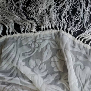 الطبيعي الأبيض يحرق بها الحرير المخملية وشاح مع الطبيعي الأبيض فيسكو هامش ل دهان داي - Product Image 4