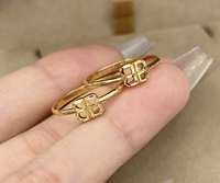 Massive 18K Gold Stapelbare Ringe für Frauen Kompass Facettiert Strukturierter Fingerring Feiner Schmuck Großhandel Maßgefertigte Goldringe