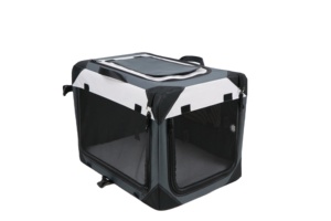 Cubierta de caja de viaje con marco de acero tela lavable interior exterior plegable suave fácil de plegar llevar cómodo perro hogar jaulas para mascotas sólido - Product Image 2