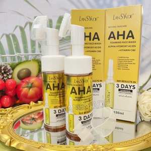 Natural AHA Skincare Foaming Face Wash Limpiador de limpieza facial con <span class=keywords><strong>ALPHA</strong></span> HIDROXIACIDOS VITAMINA C & E Hidratante Anti Acné Piel - Product Image 5