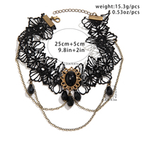 Bracelets de Bras Ouverts Goutte d'Eau et Glands Dentelle Croix Gothique pour Femmes Breloques Bijoux de Mode Quotidien pour Dames