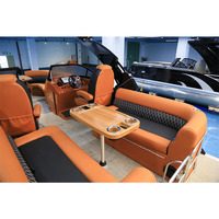Bateau ponton motorisé en aluminium sur mesure de luxe, ferry pour passagers, croisière de week-end, bateau de pêche, bateau de fête à vendre