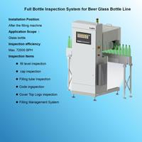 Machine à bière et boissons complète 18000 BPH avec système d'inspection, de détection et de tri des bouteilles en verre/PET, et de contrôle des bouchons, des capsules anti-effraction, des codes et des logos