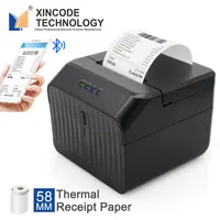 Xincode מיני קבלת תווית מדבקת מדפסות וסורקים קופה נייד ברקוד מדפסת תרמית 58mm עם USB כחול שן