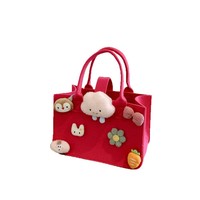 Sac fourre-tout en polyester horizontal pour maman, motif dessin animé, pochette en feutre, cadeau souvenir pour fête de 100 jours, style navetteur, idéal pour les sorties