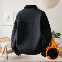 Veste en cuir pour homme personnalisée, col chaud d'hiver, veste décontractée de style streetwear, fermeture éclair, coupe-vent, taille plus