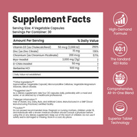 Complément alimentaire personnalisé Lifeworth Inositol Complex, marque privée, capsules de Myo-D-Chiro-Inositol 40:1 avec berbérine et zinc