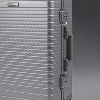 Valise de voyage de luxe en alliage d'aluminium 20/24/28 pouces avec protection d'angle anti-collision, résistante à l'usure, serrure TSA, USB