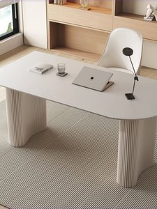 Mesa de Computadora Metálica de Estilo Simple, Color Blanco Puro, Estilo Nórdico Moderno para el Hogar, Superficie de Tablero Artificial, Plegable, Ecológica, Pequeña - Product Image 4