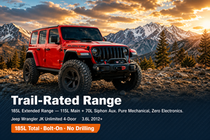 Tanque de Gasolina Mejorado de 115L+70L para <span class=keywords><strong>Wrangler</strong></span> JK, Al-Mg, Sistema de Sifón, Placa Lateral de 3mm, Kit de Expedición Todoterreno 4x4 para Rock Crawling - Product Image 3