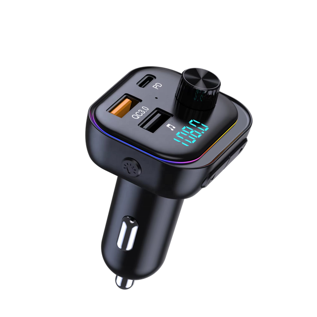 New OEM T92 Bluetooth Car FM Transmitter QC3.0+PD Fast Charging Car MP3 Player with 7 Color LED Backlit, Support Hands-Free Call