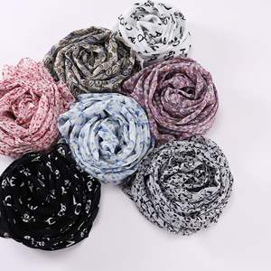 ファッションシフォン花柄スカーフショール女性エスニックイスラム教徒の花ヒジャーブ - Product Image 5