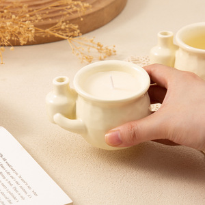 Portavelas de Cerámica Personalizado, Vacío, con Asa, Estilo Nórdico, para Aromaterapia, Regalo, DB2715 - Product Image 2