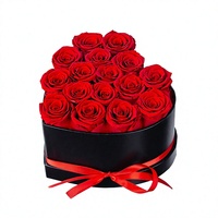 Bouquet de roses éternelles, arrangement de fleurs préservées, logo personnalisé, longue durée (3 à 5 ans), décoration de Noël, mariage, maison, cadeau