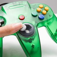 Mando de juego con cable USB y motor de vibración para joystick 64 Gold Silver y conector de consola
