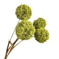 Bunga Artifisial Allium Baru, Dandelion Hijau Bulat, Hydrangea Bola Plastik, untuk Dekorasi Ruang Tamu, Rumah & Pernikahan