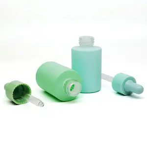 Flacone per cosmetici siero per cuticole olio essenziale per capelli flacone contagocce in vetro verde blu da 30 ml