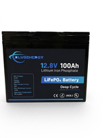 Stasiun Daya Portabel LiFePO4 12.8V 100Ah 1280Wh Daya Tahan Siklus Tinggi (5000 Siklus) Pengganti Aki Timbal Asam untuk Penyimpanan Energi Surya Rumah dan RV