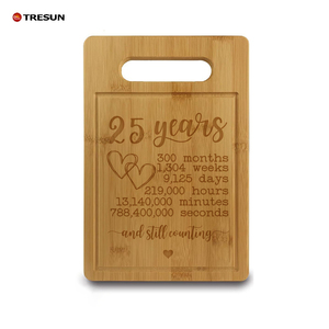 Tabla de cortar de bambú con asa para cocina, tabla de servir queso y charcutería, tabla de cortar de doble cara personalizada - Product Image 6