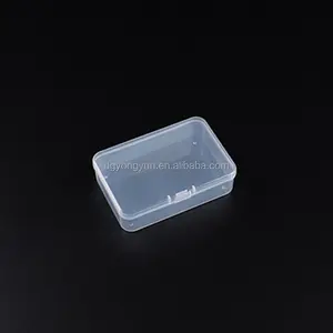 Mini caja de herramientas de almacenamiento, caja de plástico rectangular transparente, material PP de 9,5 cm de longitud