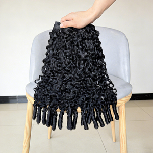 Cheveux vierges à 100 % avec pointes bouclées en spirale, mèches de cheveux humains bouclés à la espagnole, 8 à 36 pouces, 12A, non traités, noir naturel - Product Image 3