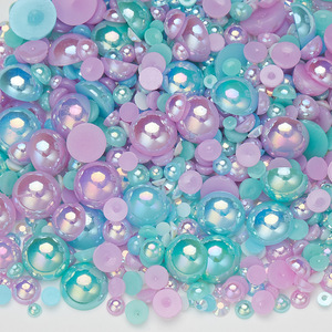 Nail Art Accesorios para teléfonos móviles Set <span class=keywords><strong>Ab</strong></span> Dazzling Colorful Flats Bottom Diamond Half Pearl Mixed Colorful Rhinestones - Product Image 3