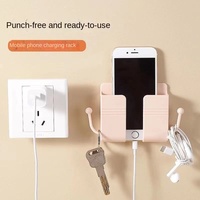 Support mural multifonctionnel pour téléphone portable, support adhésif pour télécommande et boîte de rangement en plastique durable