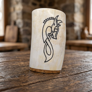 Tasse en corne de buffle faite à la main avec motif de dragon sculpté, artisanat naturel, décoration d'intérieur - Product Image 2