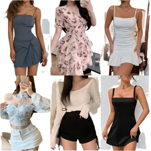 Collection <span class=keywords><strong>de</strong></span> liquidation, robes décontractées élégantes pour femmes en polyester, styles aléatoires, vente en gros, livraison - Product Image 2