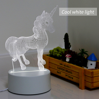 Veilleuse 3D OEM Moderne Cadeau Décoratif Enfants Illusion Optique Lampes Noël Chambre LED Veilleuse Acrylique