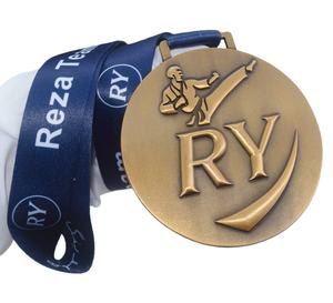 Médailles d'arts martiaux en or antique du fabricant pour les récompenses de judo de l'équipe Oman <span class=keywords><strong>Reza</strong></span>, médaille 3D pour le jiu-jitsu, le karaté, la lutte et le taekwondo - Product Image 1