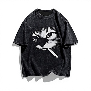 Camisetas de Algodón Lavado al Ácido para Hombre, Personalizadas con MOQ Bajo, Estilo Urbano Oversize, Tejido Suave y Pesado de 230g - Product Image 1