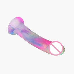 फैक्टरी प्रत्यक्ष बिक्री इंद्रधनुष धुआं अनाज तरल सिलिकॉन Dildo के रंगीन वयस्क सेक्स खिलौना के लिए अनुकूलित बड़ा dildos के महिला - Product Image 3