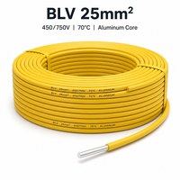 Fil de construction en aluminium BLV 25 mm, conducteur isolé en PVC 450-750 V, câble de câblage domestique, prix d'usine, vente en gros