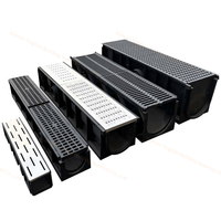 Caniveau de drainage en plastique en forme de U avec grille pour allées paysagères et jardins