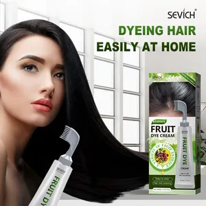 Fruit Essence Hair Dyeing Comb Cream Natural Hair Dye Cream Long-lasting Hair Color Plant Essence