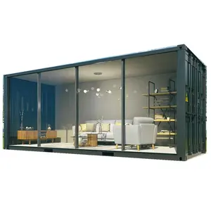 Casa prefabbricata per Container in vendita Standard 40 piedi spedito in Container telaio in acciaio pannello Sandwich moderno in fibra di vetro