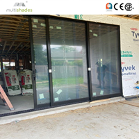 Porte coulissante extérieure en aluminium à double vitrage trempé résistant aux ouragans NFRC, avec moustiquaire, pour villa moderne, projet USA