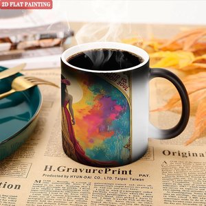 Frosted Black <b>Ceramic</b> <b>Mug</b> 11oz Heat Activated Color Changing Cup Fashion Home Accessory - Product Image 5