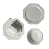 Service de table en porcelaine émaillée vintage français, assiettes, bols et tasses irréguliers, résistants au micro-ondes, style rétro, pour la maison