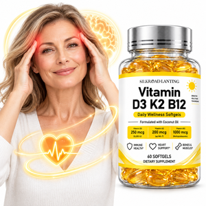 Gélules de Vitamine D3 Haute Puissance 10000 UI avec K2 MK7 et B12 pour la Santé Osseuse et Musculaire, Soutien Quotidien au Bien-être, Approvisionnement Direct Usine - Product Image 1