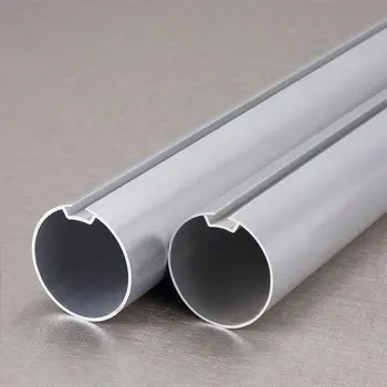 Venta caliente cuerpo de fábrica de extrusión 50MM tubo de aluminio ranurado para cortina de ventana persianas verticales rodillo persiana veneciana