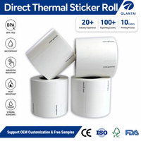 Rouleau d'étiquettes d'expédition thermiques directes 100x150mm 4x6 vierges, imperméables, autocollantes pour imprimante d'étiquettes de bureau