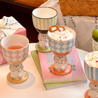 Oster-Hasen-Kelch Niedliche Tier-Keramik Eiscreme-Schale 3D Dessert-Becher