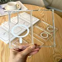 Casing Ponsel Lipat Magnetik Transparan untuk Samsung Z Fold 8 Ultra 7, Penutup Casing Ponsel Magnetik Transparan untuk Samsung Galaxy Z Flip 8