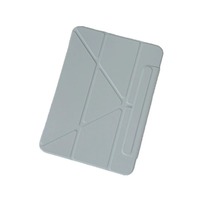 Étui folio antichoc anti-pliage pour iPad 8 10,2 pouces, dos rigide transparent renforcé, béquille latérale transformable en Y