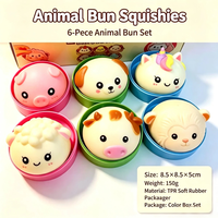 Jouet Squishy en gros, en TPR et EVA, en forme de boulette de soupe, de animal licorne arc-en-ciel ou de petit pain, boîte anti-stress sensorielle à presser