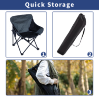 Chaise de camping ergonomique bicolore avec tube en acier au carbone robuste pliable, organiseur latéral pratique, prête pour les repas en extérieur et la pêche